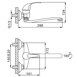 Смеситель для ванны и душа Frap F4629-B хром